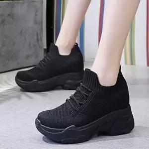 높이조절 운동화 런닝화 슬립온 발편한 기능성 니트 편안한 여자 스니커즈 삭스 키높이