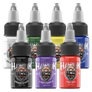 HAWINK 타투 잉크 세트 1/2온스(15ml) 공급 USA 7가지 색상 안료 키트 TI203-15-7