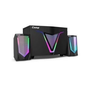 서브우퍼가 장착된 cinnkeyi 2.1 USB 구동 컴퓨터 스피커, PC용 9인치 서브우퍼-듀얼 4.7인치 중간 트레블 풀레인지 위성이 다이내믹 RGB가 최대 16W, 3.5mm