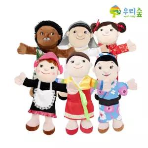 세계문화 역할놀이 민속의상 손인형 6종 두뇌발달 애착인형