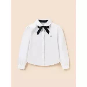 [BEANPOLE KIDS] [Essential] 여아 옥스포드 셔츠 & 리본타이 세트  화이트 (BI6164GE11)
