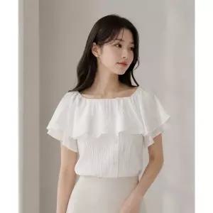 [JJ지고트](대구신세계)러블 슬리브 스퀘어넥 블라우스 GR5A0BL501