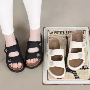 여성 이중버클 통굽 슬리퍼 쿠션 좋은 데일리 슬리퍼 5cm