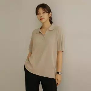 (SS 시즌오프) 자체제작 로아 비스코스 반오픈 니트 T
