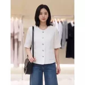 [롯데백화점]SOUP 노카라 숏 반팔 자켓  SC5JK33