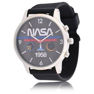 ACCUTIME NASA 스트랩 실리콘 다이얼 시계 남성용 페이스 성인 아날로그 유리