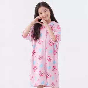 티니핑 하츄핑 하트 후드 비치가운 / 유아 키즈 목욕 샤워 가운