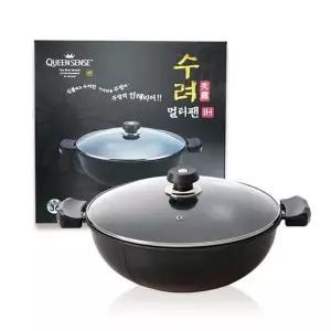 고품질 인덕션 냄비 36cm 멀티팬 국 찌개 조림 튀김 요리 웍 통주물팬 (WE923D6)