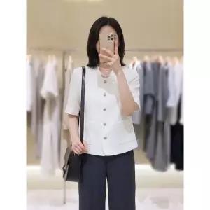 [롯데백화점]SOUP 썸머 노카라 숏 반팔 자켓  SC5JK331