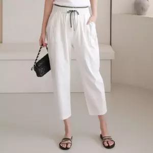 배기팬츠 여성 바지 여름 여자 마 8부 스판 배기 팬츠