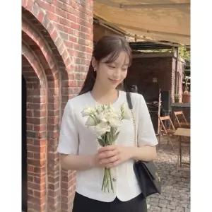 [롯데백화점]SOUP 노카라 크롭 여름트위드자켓  SC5JK33