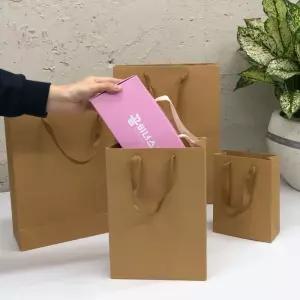 크라프트 무지 세로 직사각쇼핑백 종이가방 대 종이쇼핑백