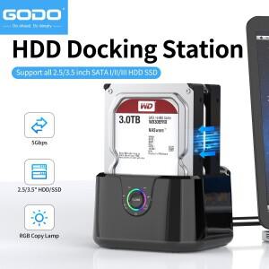 GODOHDD 도킹 스테이션 SATA-USB 3.0 어댑터 (2.5/3.5 SSD 디스크 케이스 HDD 박스 도크 하드 드라이브 인