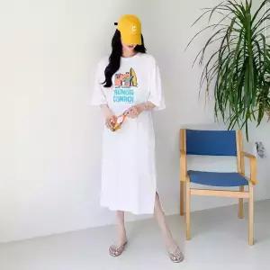 [핑크시슬리] 릴렉스썸머 프린팅 박스 트임 원피스 2종 택1