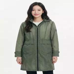 크로커다일레이디 카키 후드 탈부착 허리 스트링 점퍼 CLCMJP205