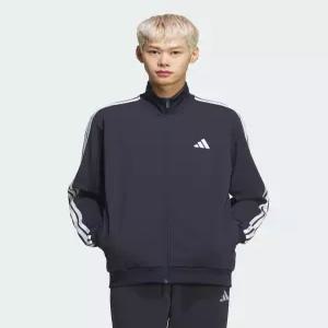 아디다스 3-스트라이프 레귤러 핏 더블 니트 트랙탑 KR6430