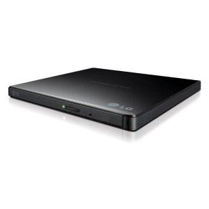 LG GP65NB78 8X USB 2.0 슈퍼 멀티 울트라 슬림 휴대용 DVD 라이터 드라이브 + /-RW 외장 드라이브(M-DISC 지원) - 블랙