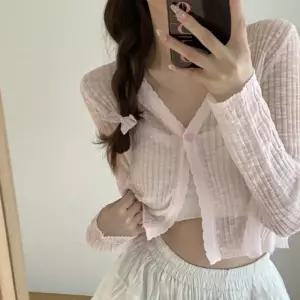 베이직 크롭 시스루 가디건 여자아우터 여성가디건 패션아우터 겨울아우터 캐주