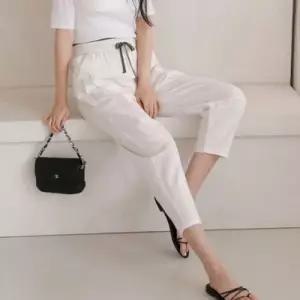 [텐바이텐][홍은]여성 린넨 바지 여름 여자 마 8부 스판 배기 팬츠