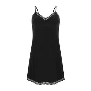 [Wonderbra] 소프트 V넥 레이스 슬립 블랙 WBWFS6O10T