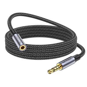 MOSWAG 6.6피트/2미터 3.5MM 남녀 연장 케이블, 오디오 나일론 스테레오 스마트폰 플레이어 어댑터 브레이드 헤드폰 미디어 마이크 태블릿 가정용/자동차 등에 적합