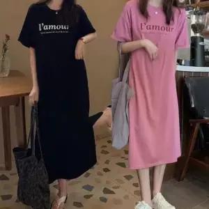 여자원피스 여성 반팔 롱 캐주얼 원피스 여름 홈웨어 편한 시원한