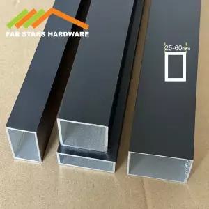 각파이프 사각  6063T5 블랙 알루미늄 튜브 25x25 25x50 30x30 44x80 44x100 50x150 60x60mm 직사각형 프로