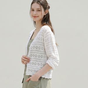 카라 KARRA 펀칭딥브이넥니트가디건_A6M0820