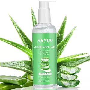 ASYBO 300ml 알로에 베라 젤 100 천연 순수 보습 페이셜 크림 진정 및 애프터 선 케어 여드름 감소 복구