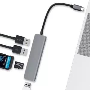 Coms USB 3.1 Type C 멀티 허브 5in1 USB3.0 3포트 3port 외장형 카드리더기 Micro SD