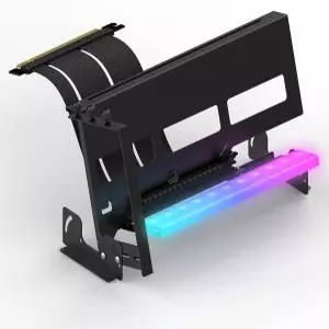EZDIY-FAB PCIe 4.0 GPU 마운트 브래킷(ARGB LED 모듈 포함) 라이저 케이블로 멀티 앵글 조정 RTX4090 4080