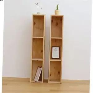 친절한탄씨 삼나무 슬림 책장 삼나무 3단 책장 다용도 선반형 틈새 수납 원목 수납장 책꽂이 진열장
