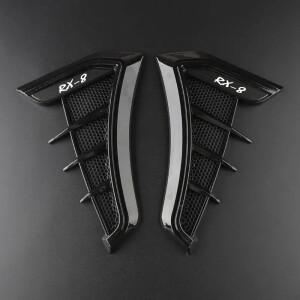 카본 블랙 자동차 펜더 사이드 벤트 공기  흡입 구멍 상어 3D 그릴 스티커 커버 마즈다 RX-8 액세서리
