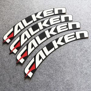 3D 고무 타이어 스티커 레이싱용 장식 PVC 결합 FALKEN 로고 레이블 글자 4개