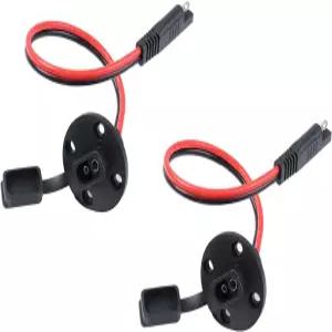 방수 SAE 퀵 디스커넥트 12 AWG 1 FT 2 팩 태양광 발전기 배터리 충전기용 연장 케이블 전원 소켓 측면