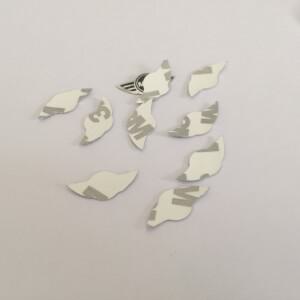 2개 5개 10개 21mmx10mm 미니 소형 자동차 키 케이스 배지 버튼 로고 직선 접이식 리모컨 키체인 교체 스티