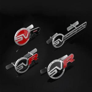 1PC 3D 메탈릭 SV 배지 스티커 랜드로버 이보크 레인지로버 디펜더 스포츠용 자동차 전면 그릴 장식