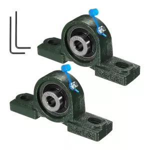 uxcell 2개 UCP201 필로우 블록 베어링 12mm 보어 자동 정렬 솔리드 주철 베이스 장착 크롬강