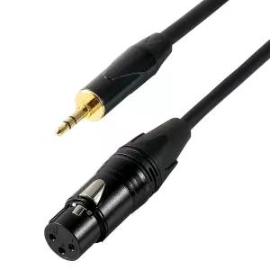 XLR 여성 단자에서 1/8인치 3.5mm 남성 TRS 스테레오 마이크 케이블 오디오 1M 3FT 밸런스드 골드 도금