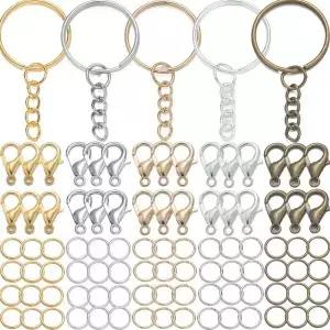 170개/세트 체인 포함 키체인 랍스터 클립 점프 링 커넥터 키트 DIY 쥬얼리 제작 용품