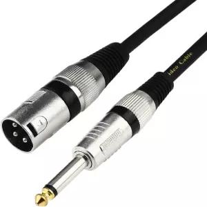 디시노 언밸런스드 6.35mm 1/4인치 TS 모노 to XLR 수컷 케이블 금도금 쿼터인치 마이크 인터커넥트 -