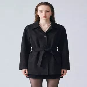 [막스카라]스웨이드 벨트 카라 싱글 하프 자켓 M63TWJ803ME
