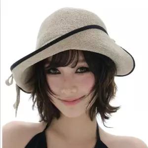 버킷햇 넓은 챙 모자 해변 휴가 벙거지 자외선 차단 언발란스 여성용
