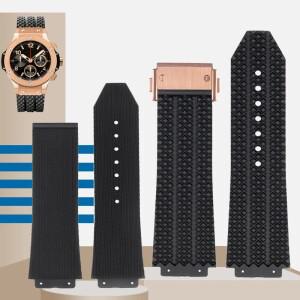 HUBLOT 빅뱅 실리콘 26*19mm 방수 남성용 시계 스트랩 체인 액세서리 고무 팔찌 용 밴드