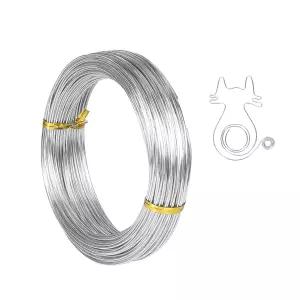 Tenn Well 18게이지 알루미늄 공예용 와이어 165피트 1mm 굽힐 수 있는 금속 은색 주얼리 제작 조각 플로랄