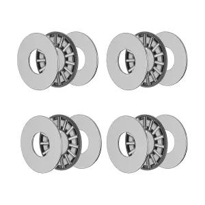 와셔 12mm 보어 OD 두께 산업용 스러스트 베어링이 있는 FOCMKEAS 4PCS AXK1226 2AS 니들 롤러