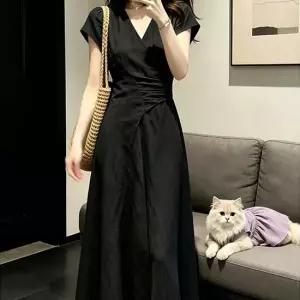 [아리엘스타일] 브이랩 셔링허리 플레어원피스 파뉴에원피스