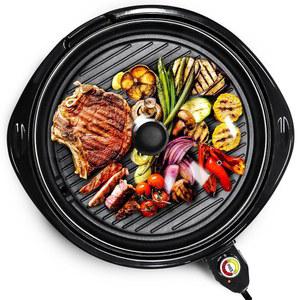 고메 EMG 980BX 대형 실내 전기 원형 논스틱 그릴 쿨 터치 패스트 히트 업 이상적인 저 식사 식기세척기
