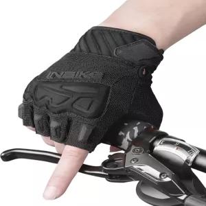 INBIKE 반손가락 사이클링 장갑 너클 가드 패딩 마운틴 바이크 5mm 충격 흡수 손바닥 MTB 모토크로스 로드
