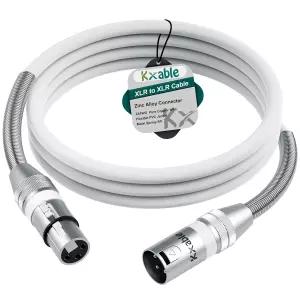 Kxable XLR 마이크 케이블 1 FT 남성 대 여성 밸런스 3핀 차폐 스피커 코드 아연 합금 커넥터 22AWG 순수